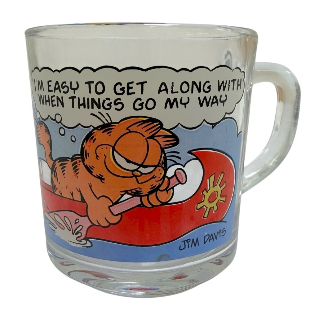 Vintage 1978 Garfield & Odie Glass Mug McDonalds‎ Jim Davis Collectable USA